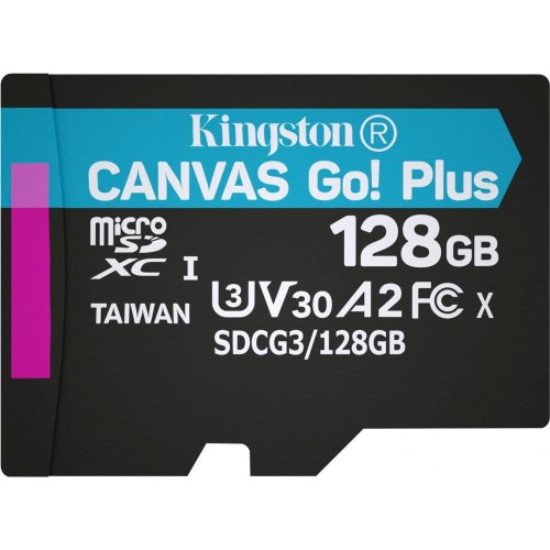 microSDXC карта 128Gb Kingston class10 без адаптера UHS-I U3 A2 R170/W90MB/s (SDCG3/128GBSP)