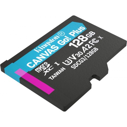 microSDXC карта 128Gb Kingston class10 без адаптера UHS-I U3 A2 R170/W90MB/s (SDCG3/128GBSP)