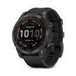 Смарт годинник Garmin Fenix 7 Sapphire Solar Carbon Gray DLC Titanium with Black Band (010-02540-20)