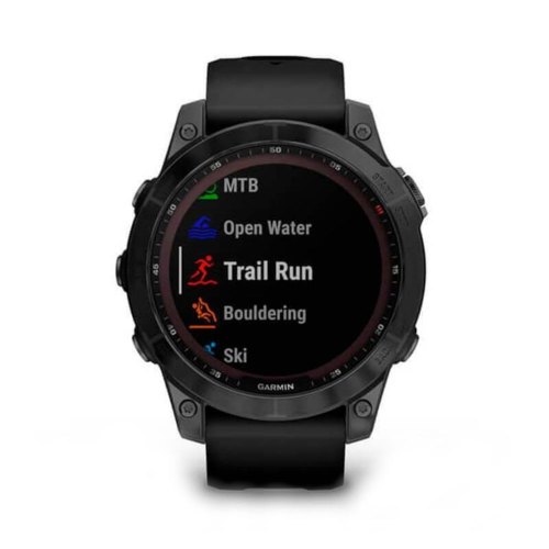 Смарт годинник Garmin Fenix 7 Sapphire Solar Black DLC Titanium with Black Band (010-02540-34)