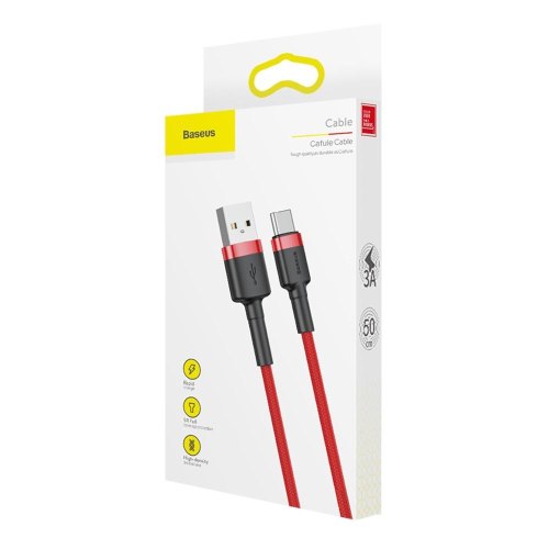 Кабель Baseus Cafule Cable USB For Type-C 3A 0.5M Red/Red