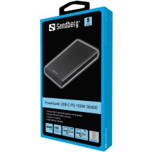 Зовнішній акумулятор Powerbank SANDBERG PD 100W 5A 38400 MAH, 2ХUSB, TYPE-C OUT (420-63)