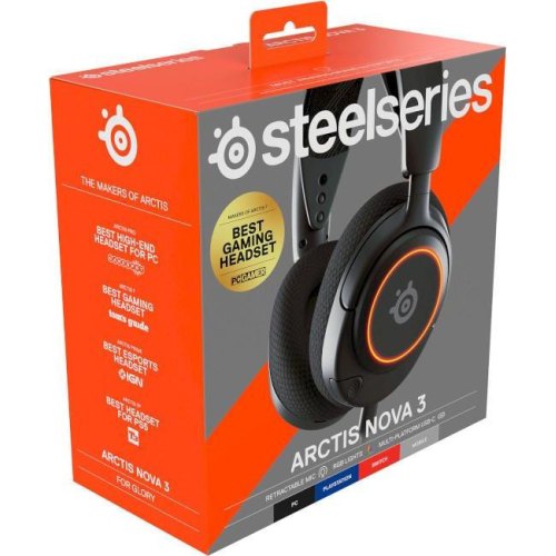 Гарнітура, SteelSeries Arctis Nova 3, black (61631)