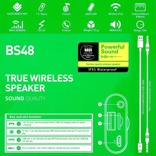 Портативна колонка Hoco BS48 Bluetooth, camouflage green