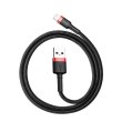 Кабель Baseus Cafule Cable USB For Lightning 2.4A 0.5M Red/Black