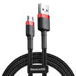 Кабель USB 2.0 AM-MicroUSB M, 2.0 м, 1.5A, чорний-червоний, (двосторонній) CAMKLF Baseus