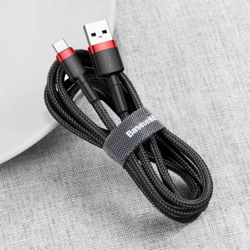 Кабель USB 2.0 AM-Type-C M, 2 м, (20V/3A), (60W) Червоний-Чорний, CATKLF-C91 Baseus