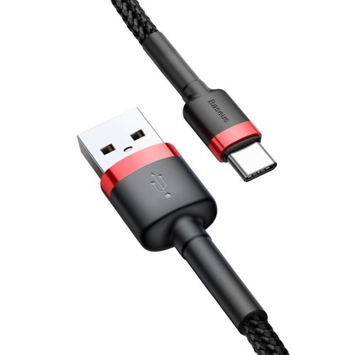 Кабель USB 2.0 AM-Type-C M, 2 м, (20V/3A), (60W) Червоний-Чорний, CATKLF-C91 Baseus