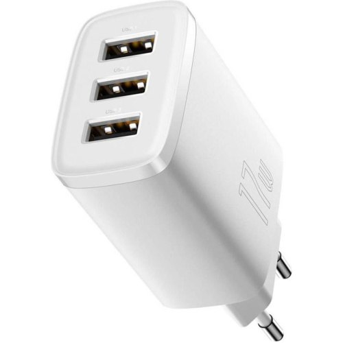 МЗП Baseus Compact Charger 3U 17W EU, White