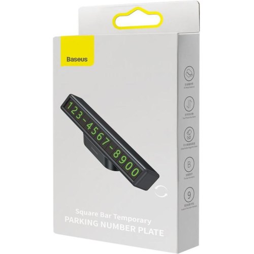 Паркувальна карта Baseus Square Bar Temporary Parking Number Plate Black