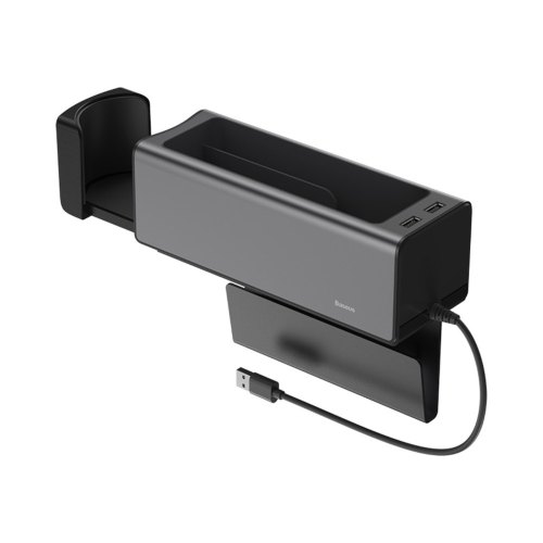 Автомобільний органайзер Baseus Deluxe Metal Armrest Console Organizer(dual USB power supply)Black