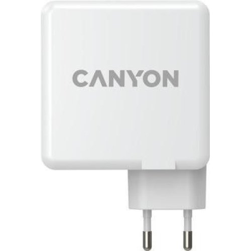 Мережевий зарядний пристрій CANYON Power adapter H-100 GaN PD 100W QC 3.0 30W White (CND-CHA100W01)