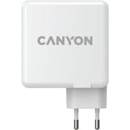 Мережевий зарядний пристрій CANYON Power adapter H-100 GaN PD 100W QC 3.0 30W White (CND-CHA100W01)