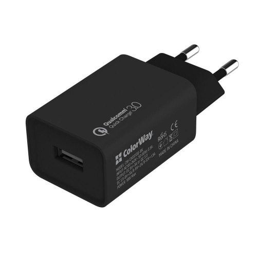 МЗП Colorway 1USB Quick Charge 3.0 (18W) + cable Lightning Black