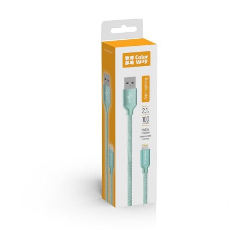 Кабель Colorway USB - Lightning 2.1А 1м Mint