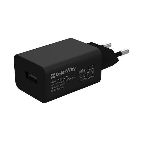 МЗП Colorway 1USB AUTO ID 2A (10W) Black