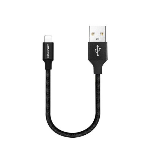 Кабель Colorway USB - Lightning 2.4А 25см Black