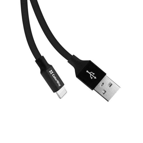 Кабель Colorway USB - Lightning 2.4А 25см Black