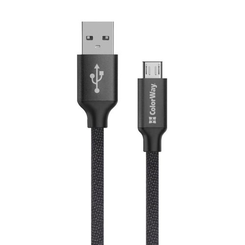 Кабель Colorway USB - MicroUSB 2.4А 2м Black