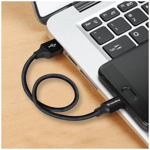 Кабель Colorway USB - MicroUSB 2.4А 25см Black