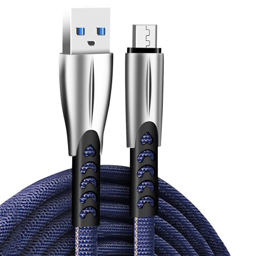 Кабель Colorway USB - MicroUSB (zinc alloy) 2.4А 1м Blue