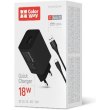 МЗП Colorway 1USB Quick Charge 3.0 (18W) черное + cable Type C Black
