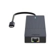 USB-C хаб RAPOO UCM-2002, 6 в 1, Type-C -> 2xUSB-A, USB-C, HDMI, RJ45, PD, чорний