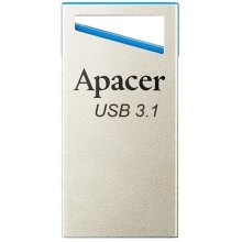 USB флеш, 32GB, Apacer AH155 Blue USB3.0 (AP32GAH155U-1) метал, вушко для кріплення до брелка, сріблястий