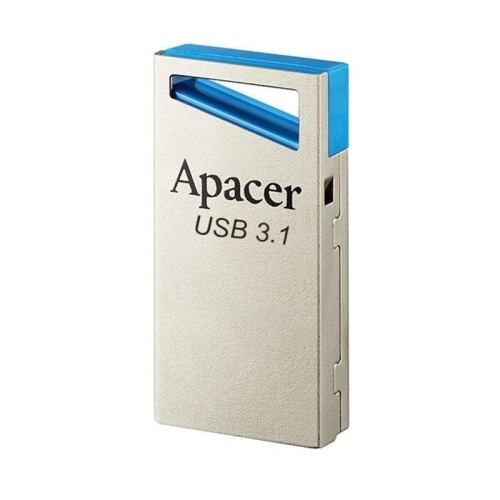 USB флеш, 32GB, Apacer AH155 Blue USB3.0 (AP32GAH155U-1) метал, вушко для кріплення до брелка, сріблястий