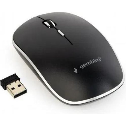 Мишка Gembird MUSW-4BS-01 бездротова оптична, безшумна, чорний колір