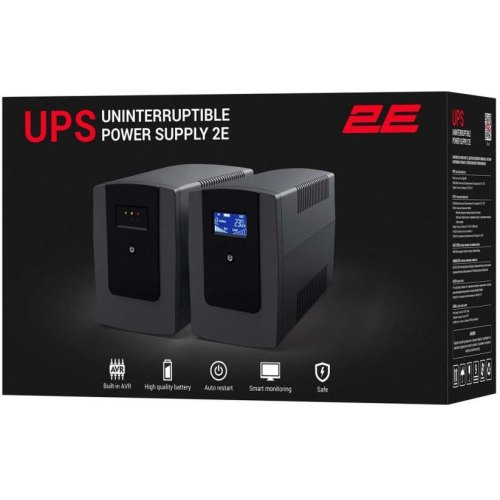 Джерело безперебійного живлення 2E DD1500, 1500VA/900W, LCD,USB, 3xSchuko