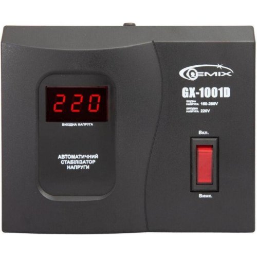 Стабілізатори напруги Gemix GX-1001D Gemix Стабілізатор напруги релейний цифровий, 700Вт