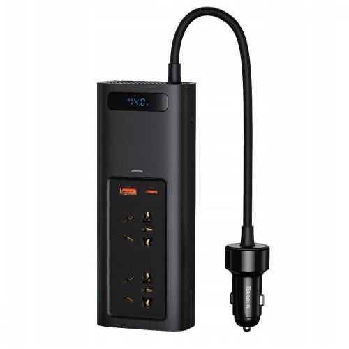 Автомобільний інвертор Baseus In-car Inverter 150W (220V CN/EU) Black