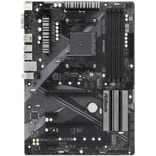 Материнська плата ASRock B450 Pro4 R2.0 sAM4 B450 2xM.2 4xDDR4 DVI HDMI VGA ATX