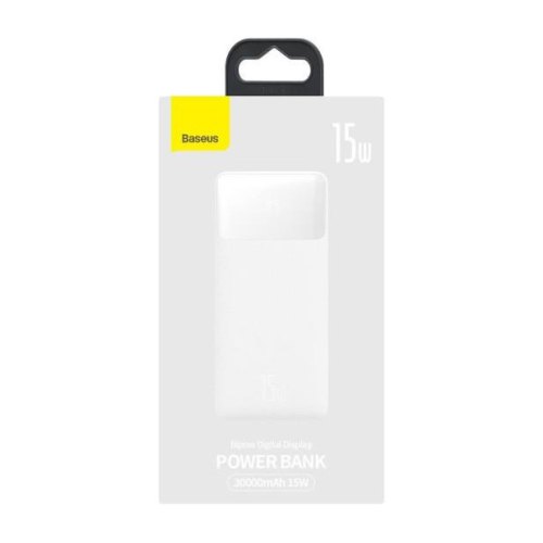 Зовнішній акумулятор (павербанк) Baseus Bipow Digital Display Powerbank 15W 30000mAh White (PPBD050202)