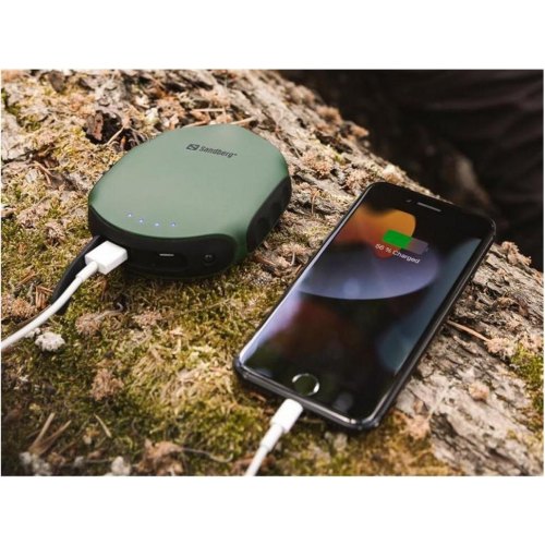 Зовнішній акумулятор Powerbank SANDBERG Survivor 10000 mAh, 2xUSB, IPX6, міні-компас та ліхтарик
