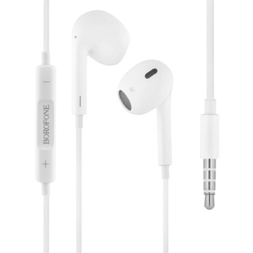 Гарнітура дротова BOROFONE BM30 Max Acoustic wire control earphones with mic White