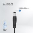 Кабель живлення ACCLAB USB to DC, 5,5х2,5 мм, 12V, 1A (чорний)