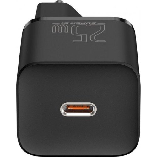 МЗП Baseus Super Silicone PD Charger 25W (1Type-C) + Cable Type-C to Type-C 3A 1m (Black)