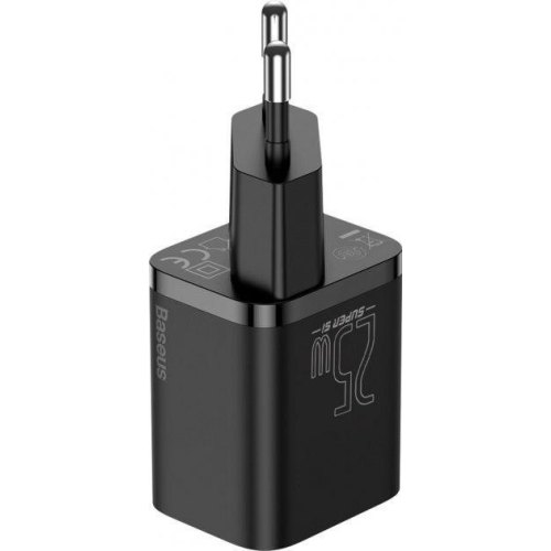 МЗП Baseus Super Silicone PD Charger 25W (1Type-C) + Cable Type-C to Type-C 3A 1m (Black)