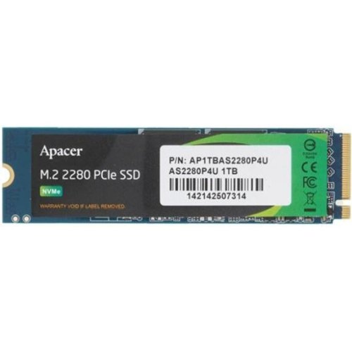 Накопичувач SSD M.2 Apacer, AS2280P4U,1TB,NAND: 3D NAND TLC (AP1TBAS2280P4U-1)