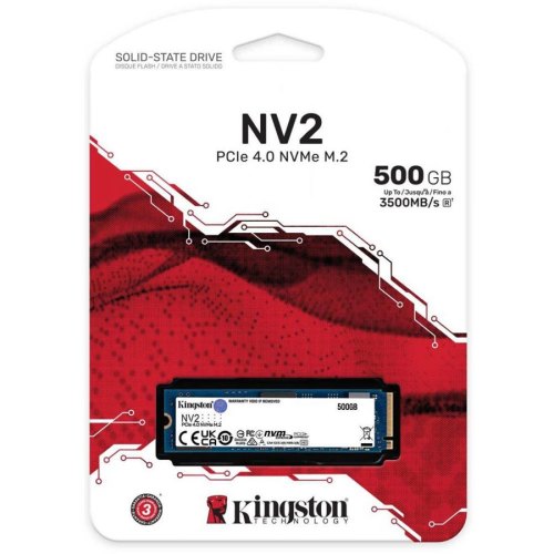 Накопичувач SSD M.2 Kingston, NV2,500GB,NAND; 3D NAND (SNV2S/500G)