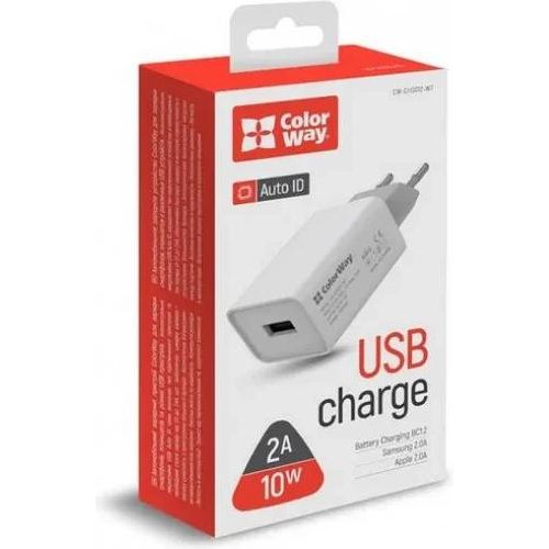 МЗП Colorway 1USB AUTO ID 2A (10W) White