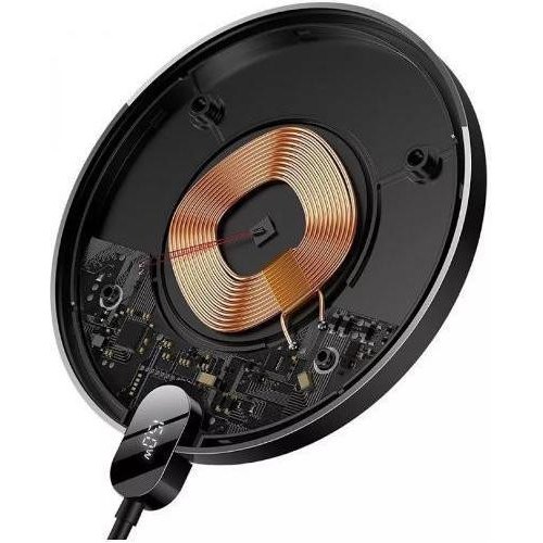 Бездротовий зарядний пристрій Baseus Digital LED Display Gen 2 15W (black)