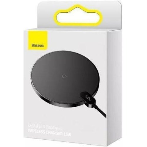 Бездротовий зарядний пристрій Baseus Digital LED Display Gen 2 15W (black)