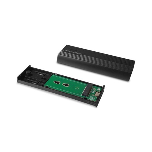 Корпус для M.2 NVME/SATA SSD CHIEFTEC CEB-M2C-TLE, aluminium,USB 3.2 Gen2 Type-C, Black, RETAIL