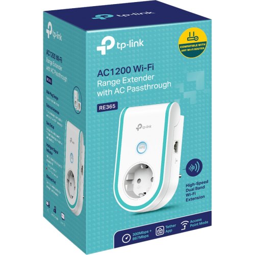 Повторювач Wi-Fi сигналу TP-LINK RE365 AC1200 1хFE LAN розетка