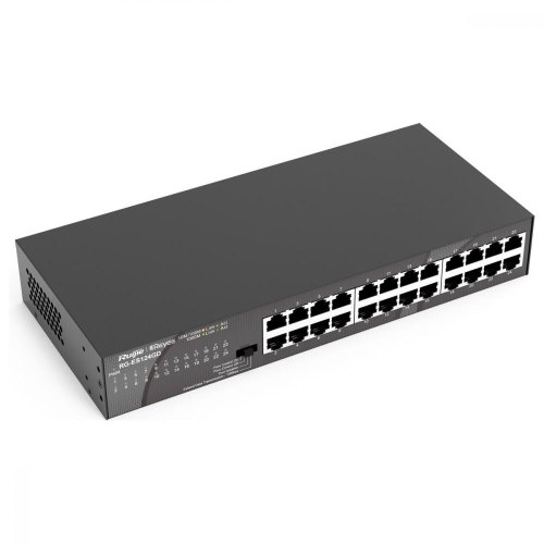 Комутатор Ruijie Reyee (RG-ES124GD) 24xGE, CCTV, ext. data link 250m, Port Isolation, rack mount, метал