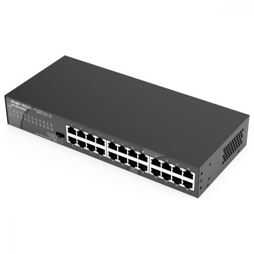 Комутатор Ruijie Reyee (RG-ES124GD) 24xGE, CCTV, ext. data link 250m, Port Isolation, rack mount, метал