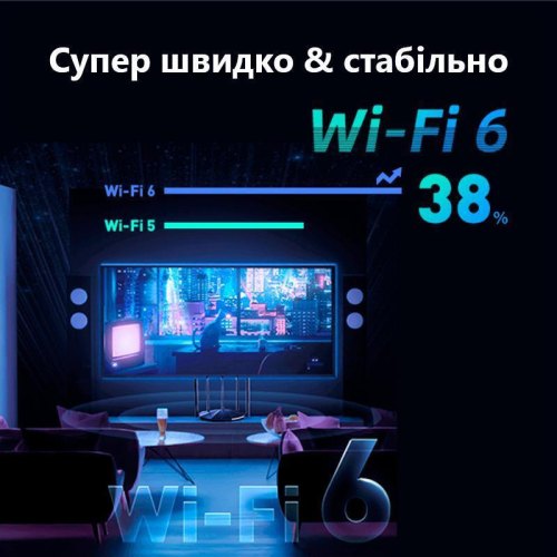 Маршрутизатор Wi-Fi Tenda RX2 Pro 2.4/5ГГц до 1501MBps, 802.11 a/b/g/n/ac/ax, 3x10/100/1000